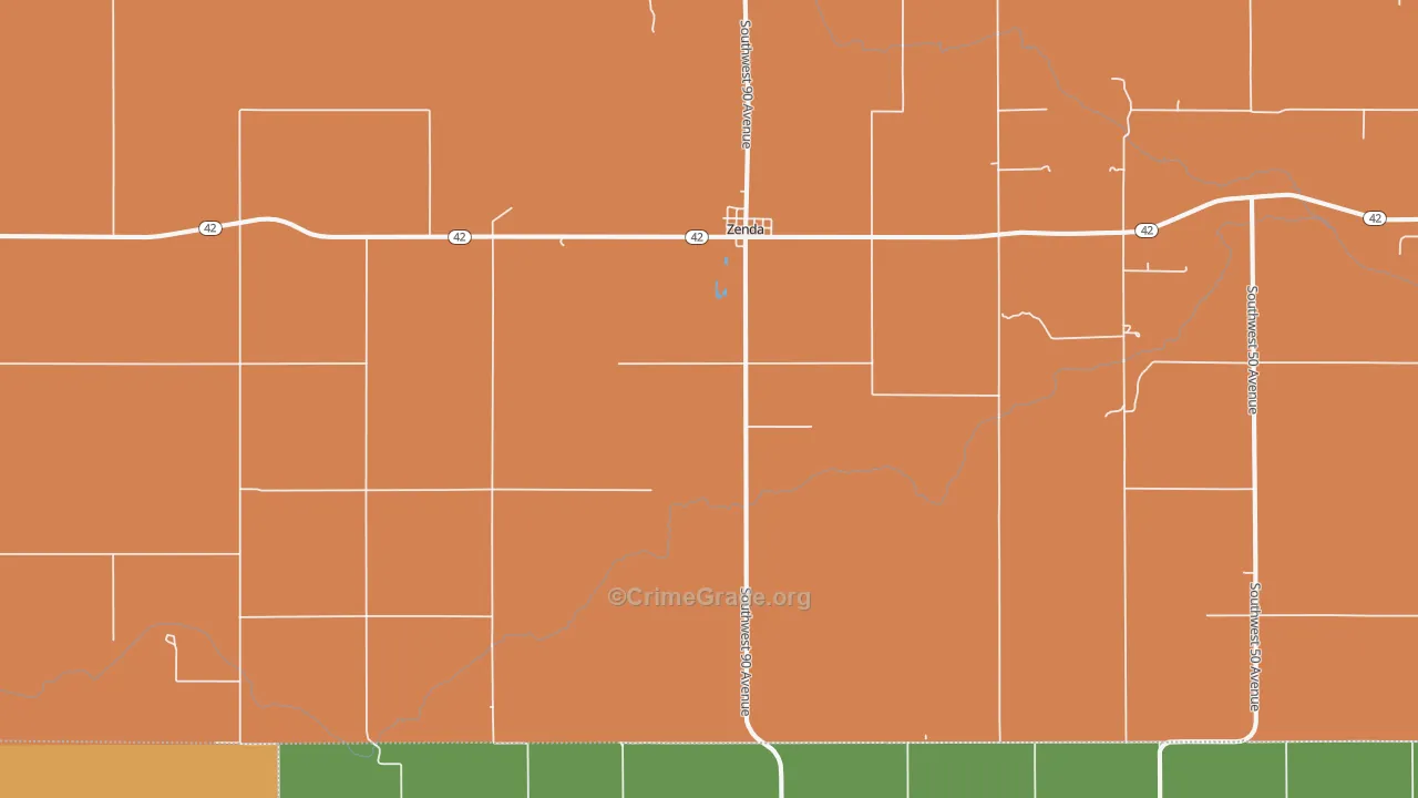 Zenda, KS Map of Assault Rates