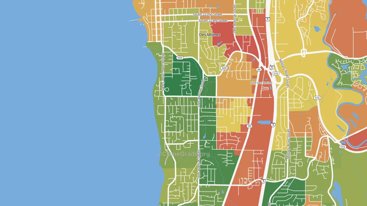 Zenith, Des Moines, WA Map of Assault Rates