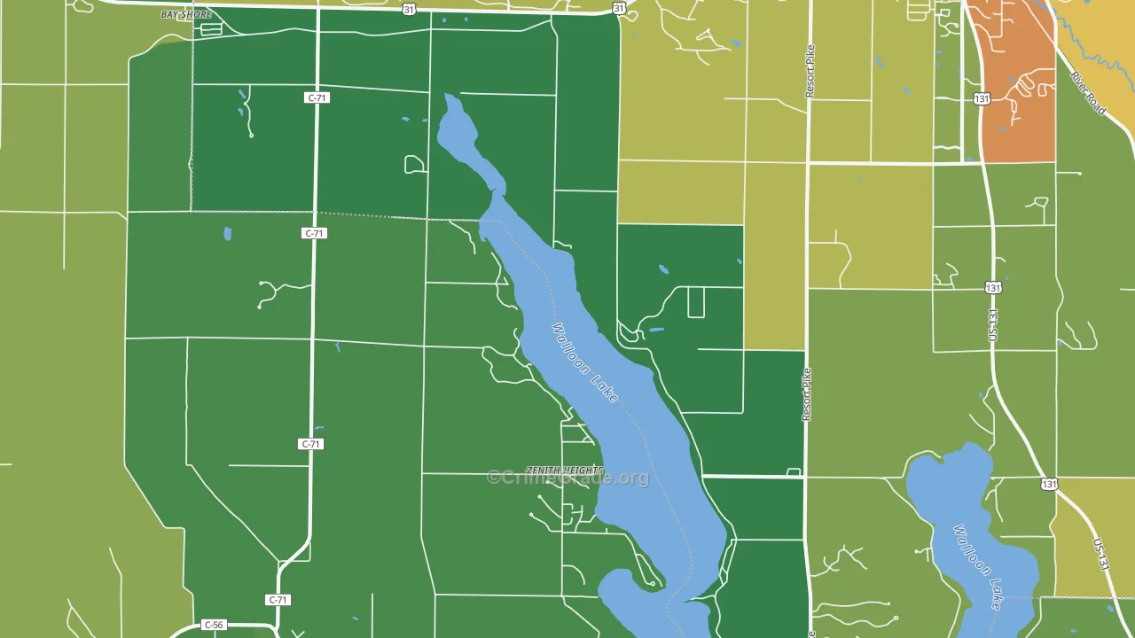 Zenith Heights, MI Map of Assault Rates