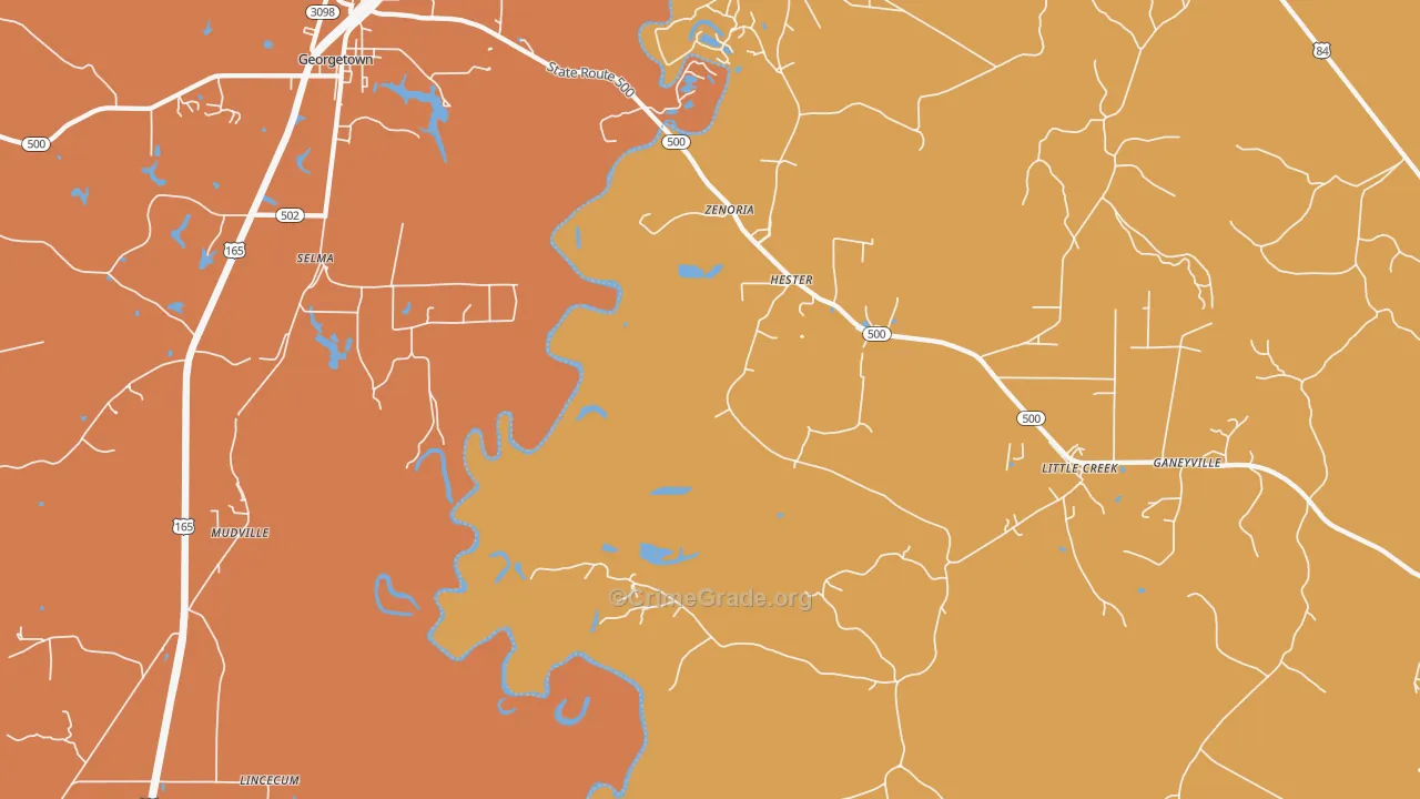 Zenoria, LA Map of Assault Rates