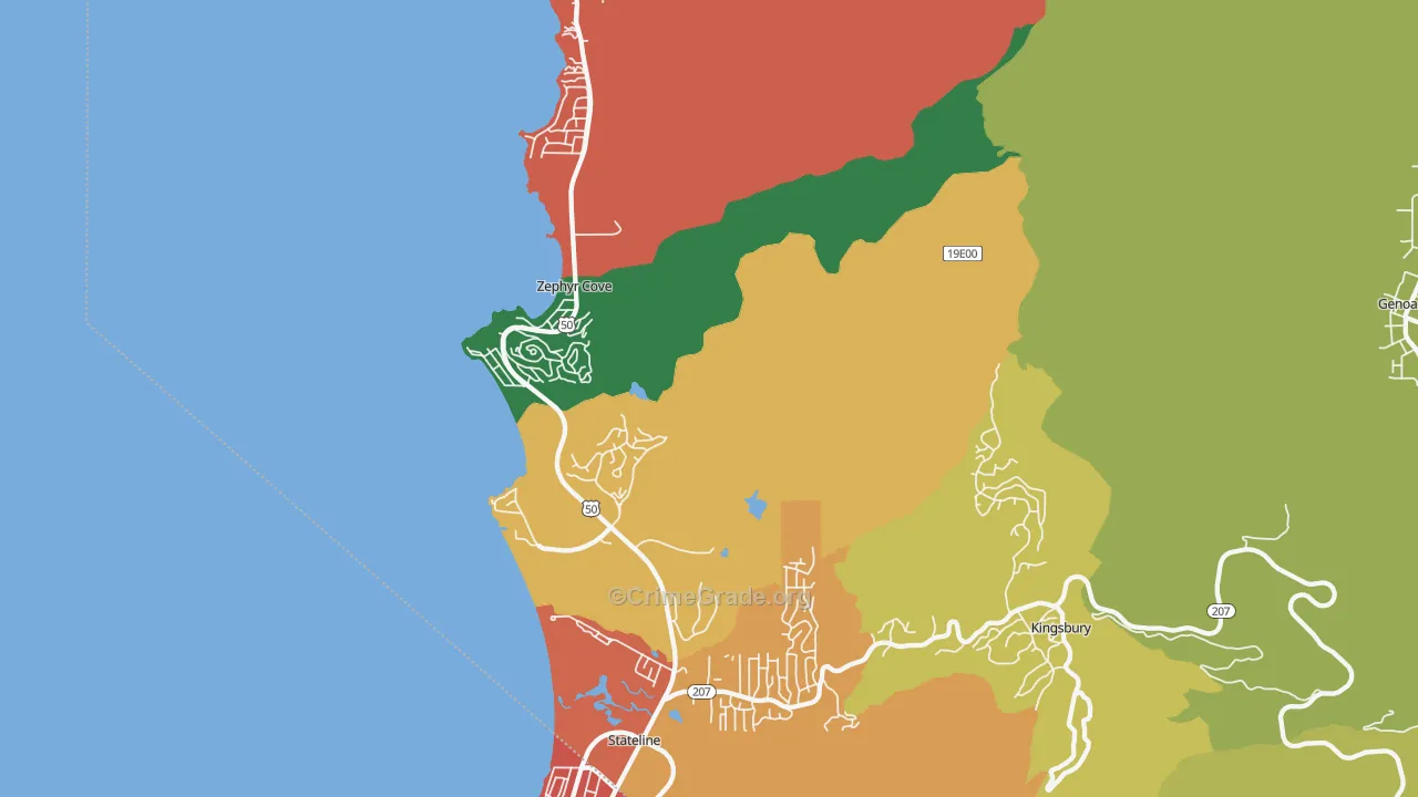 Zephyr Cove, NV Map of Assault Rates