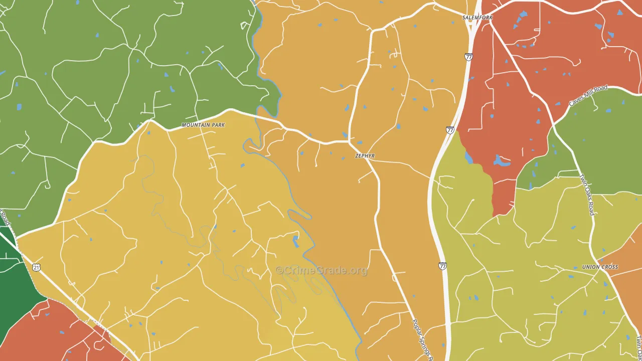 Zephyr, NC Map of Assault Rates