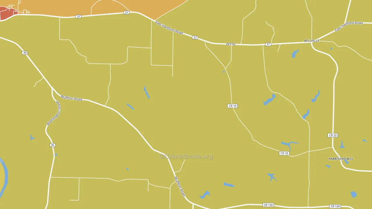 Zetto, GA Map of Assault Rates