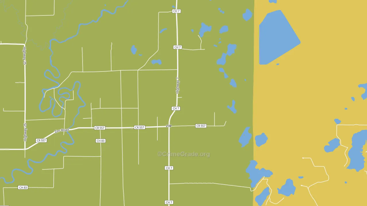 Zim, MN Map of Assault Rates