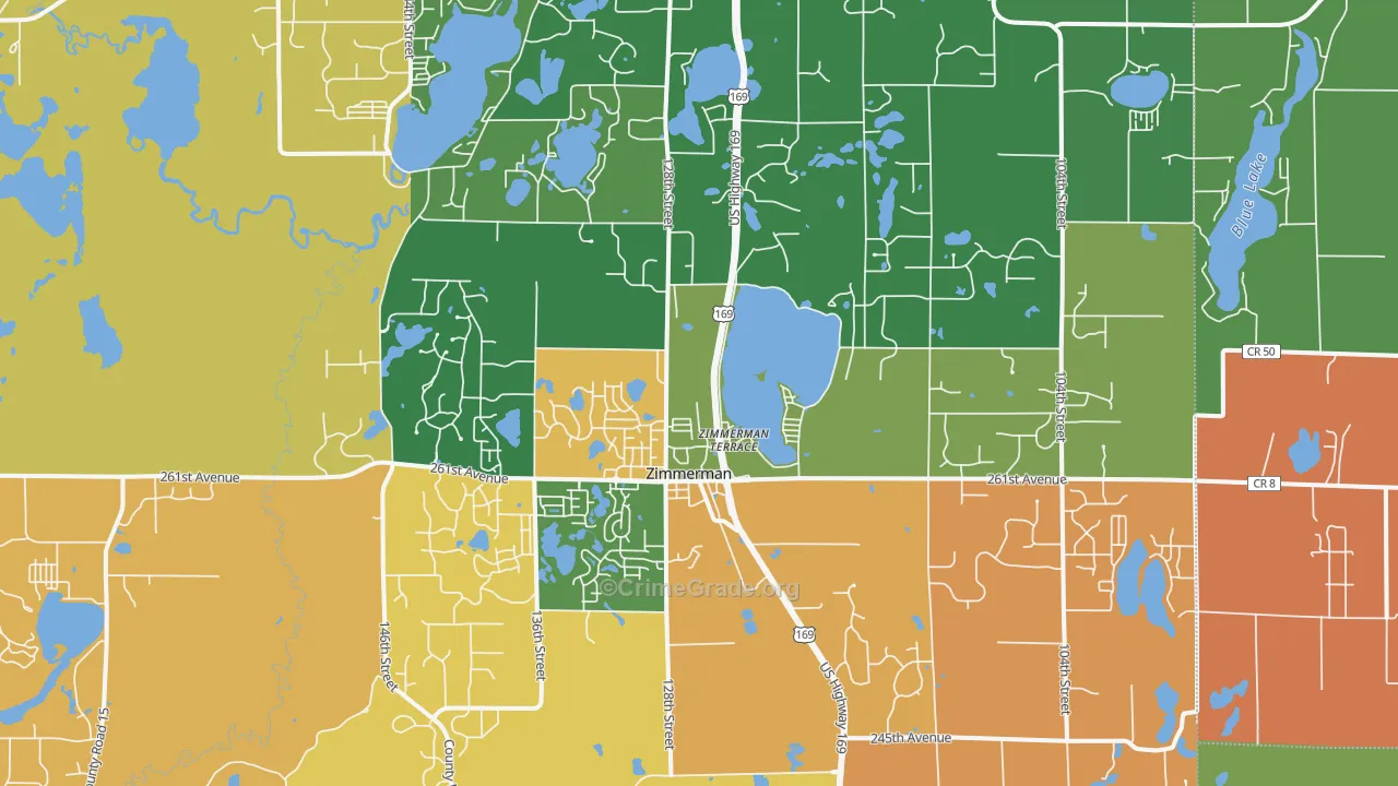 Zimmerman, MN Map of Assault Rates