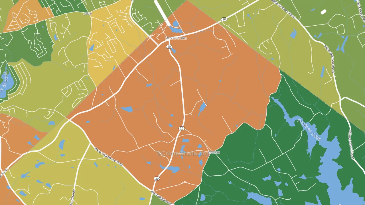 Zingara, GA Map of Assault Rates