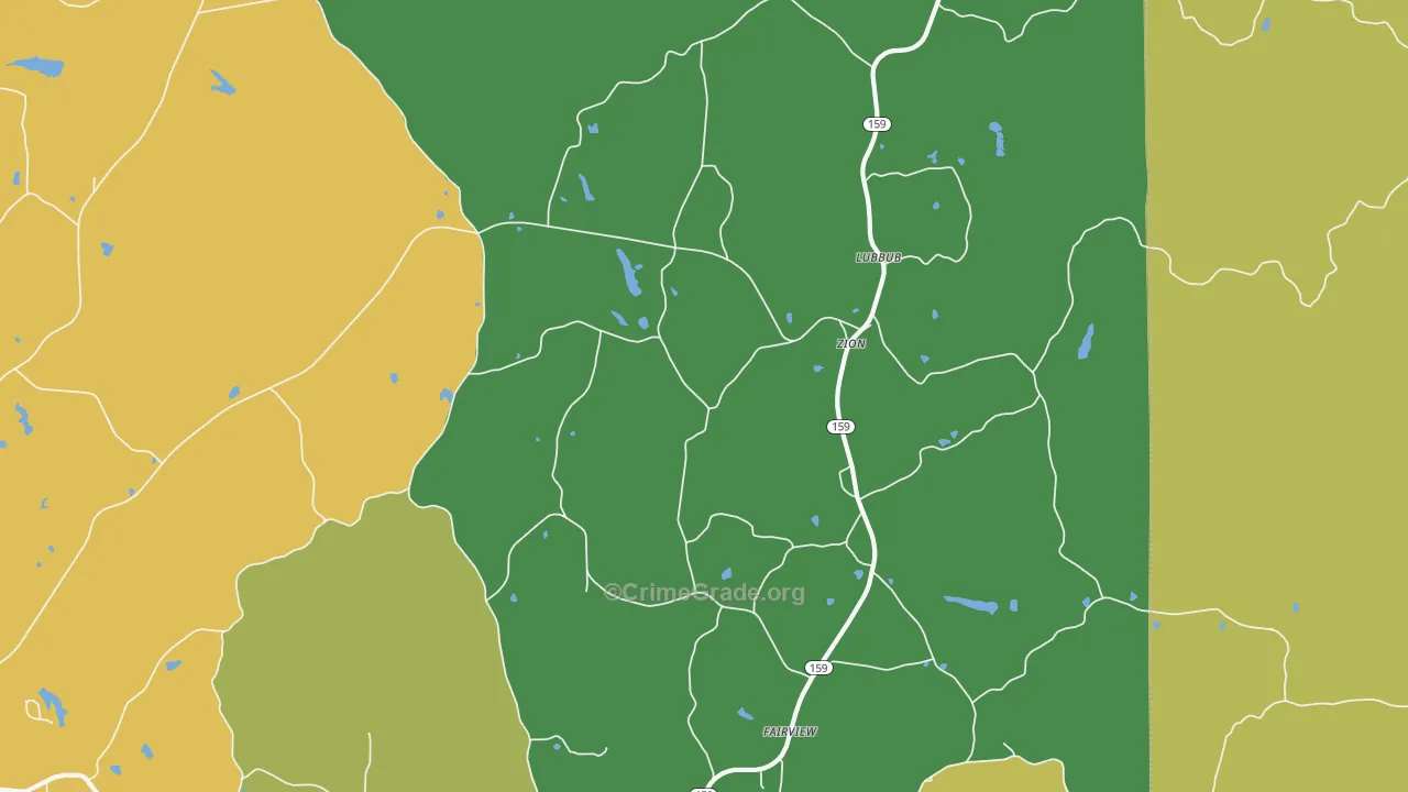 Zion, AL Map of Assault Rates