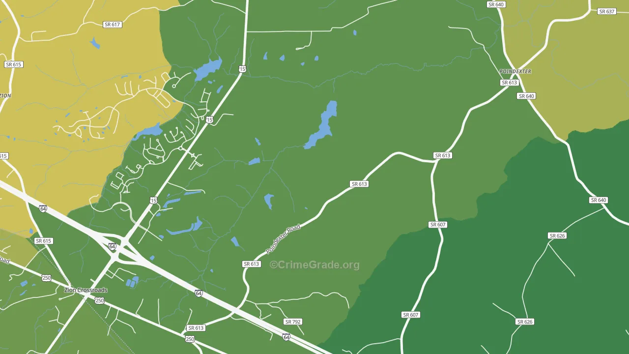 Zion Crossroads, VA Map of Assault Rates