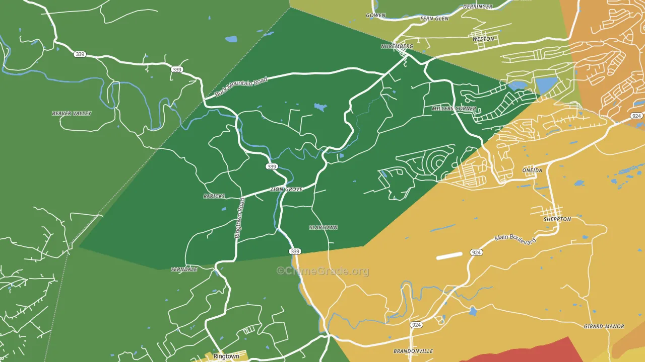 Zion Grove, PA Map of Assault Rates