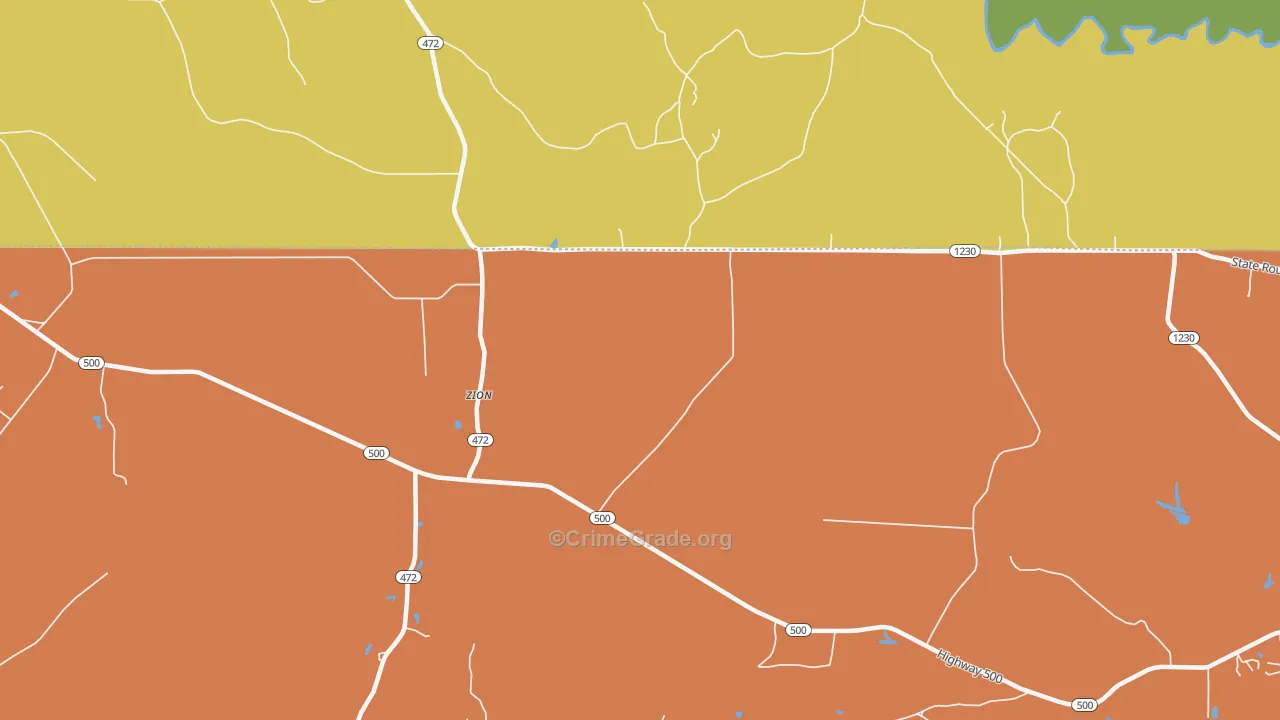 Zion, LA Map of Assault Rates