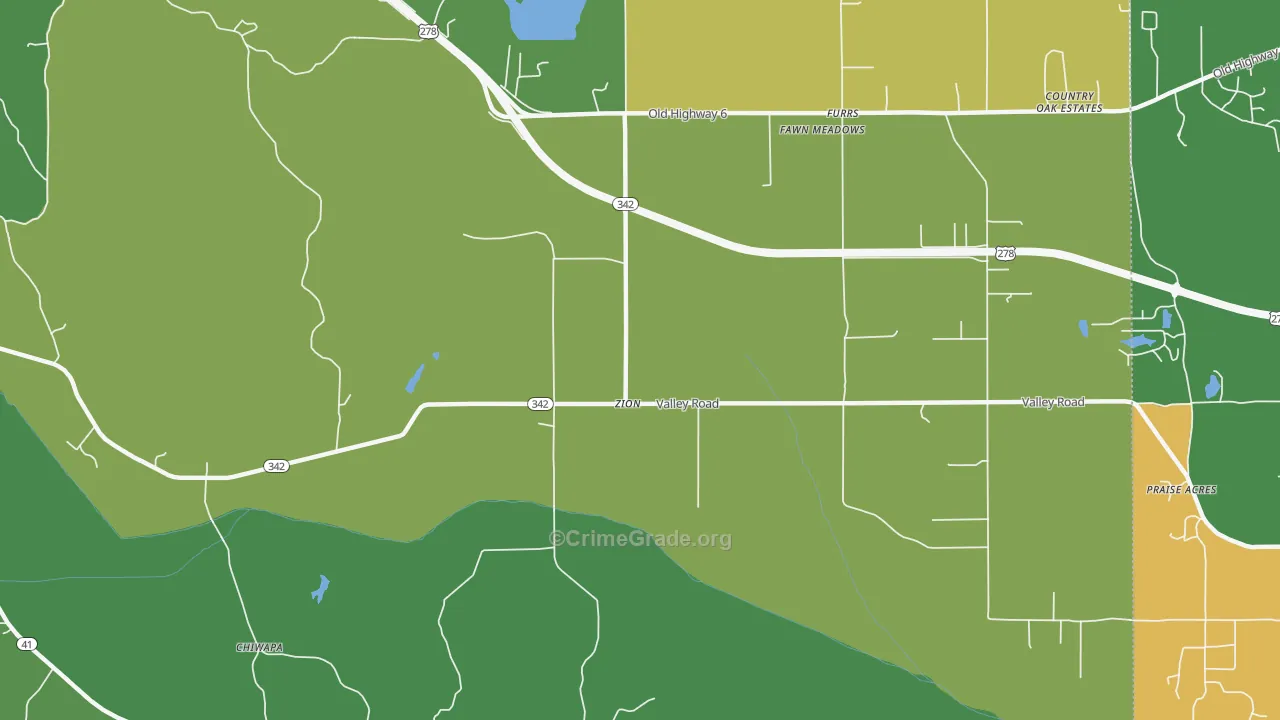 Zion, MS Map of Assault Rates