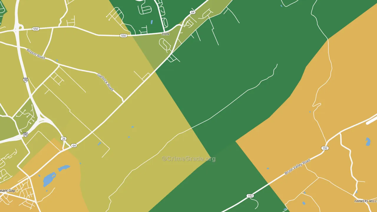 Zion, PA Map of Assault Rates