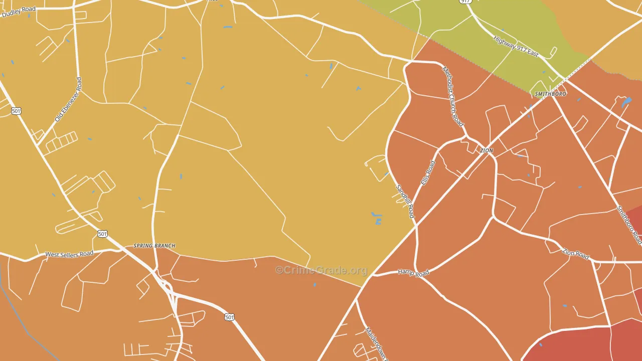 Zion, SC Map of Assault Rates