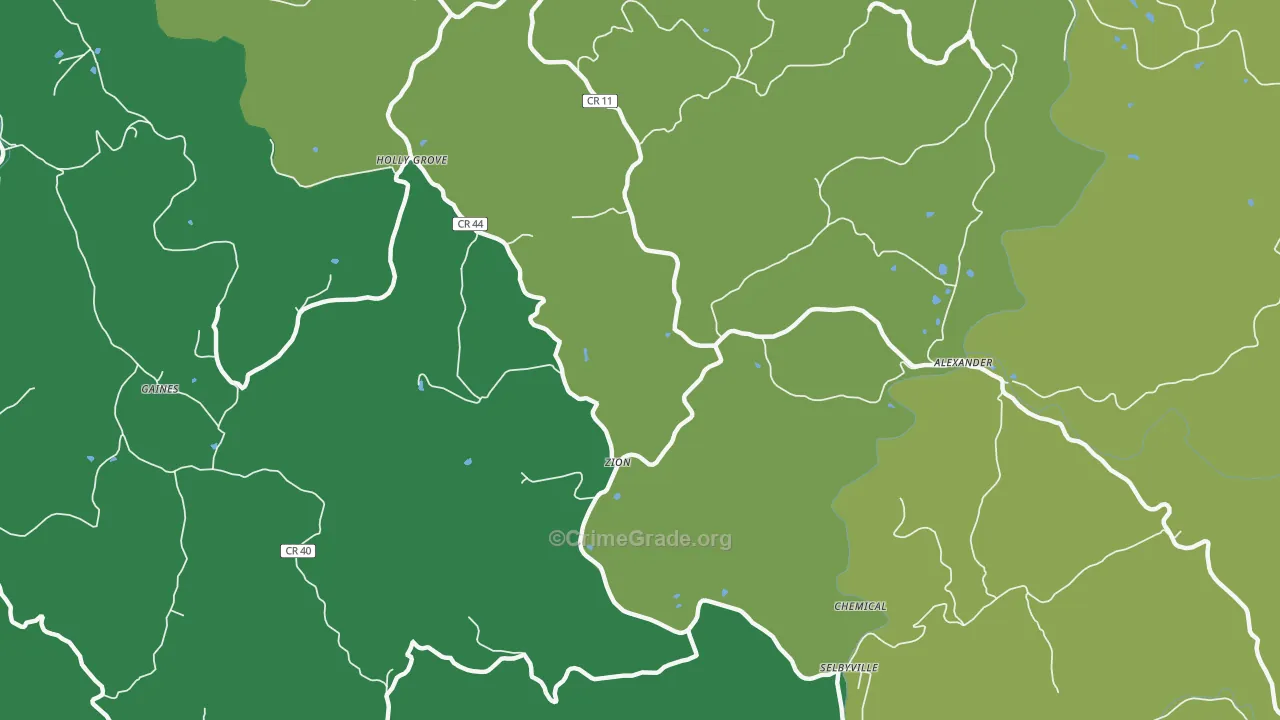 Zion, WV Map of Assault Rates