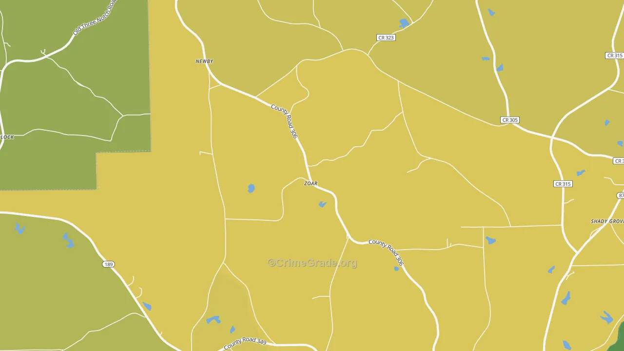 Zoar, AL Map of Assault Rates