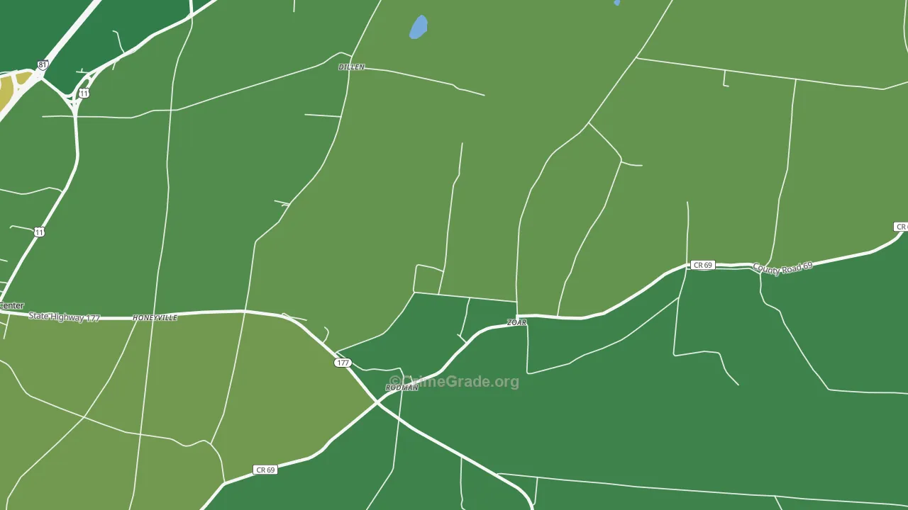 Zoar, NY Map of Assault Rates