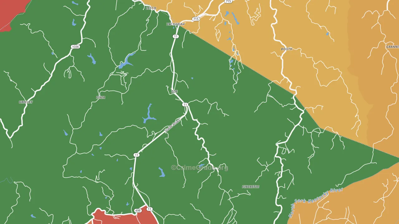 Zoe, KY Map of Assault Rates