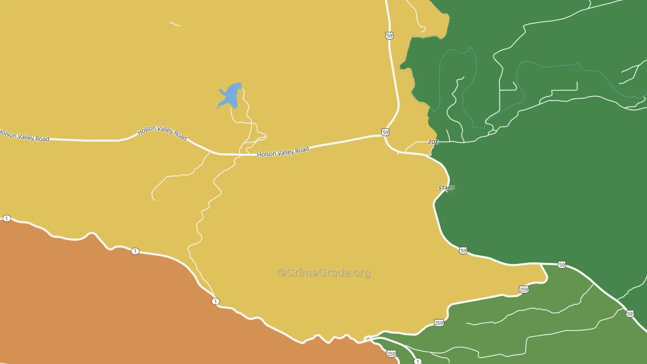 Zoe, OK Map of Assault Rates