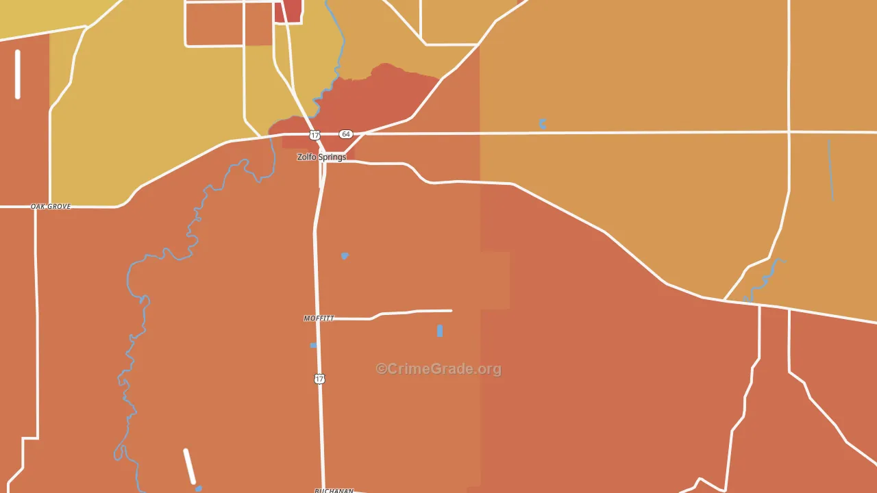 Zolfo Springs, FL Map of Assault Rates