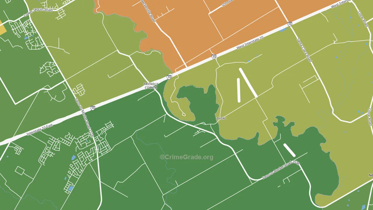 Zuehl, TX Map of Assault Rates