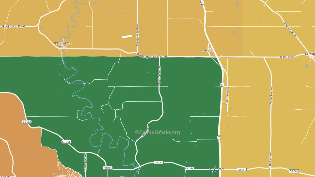 Zwingle, IA Map of Assault Rates