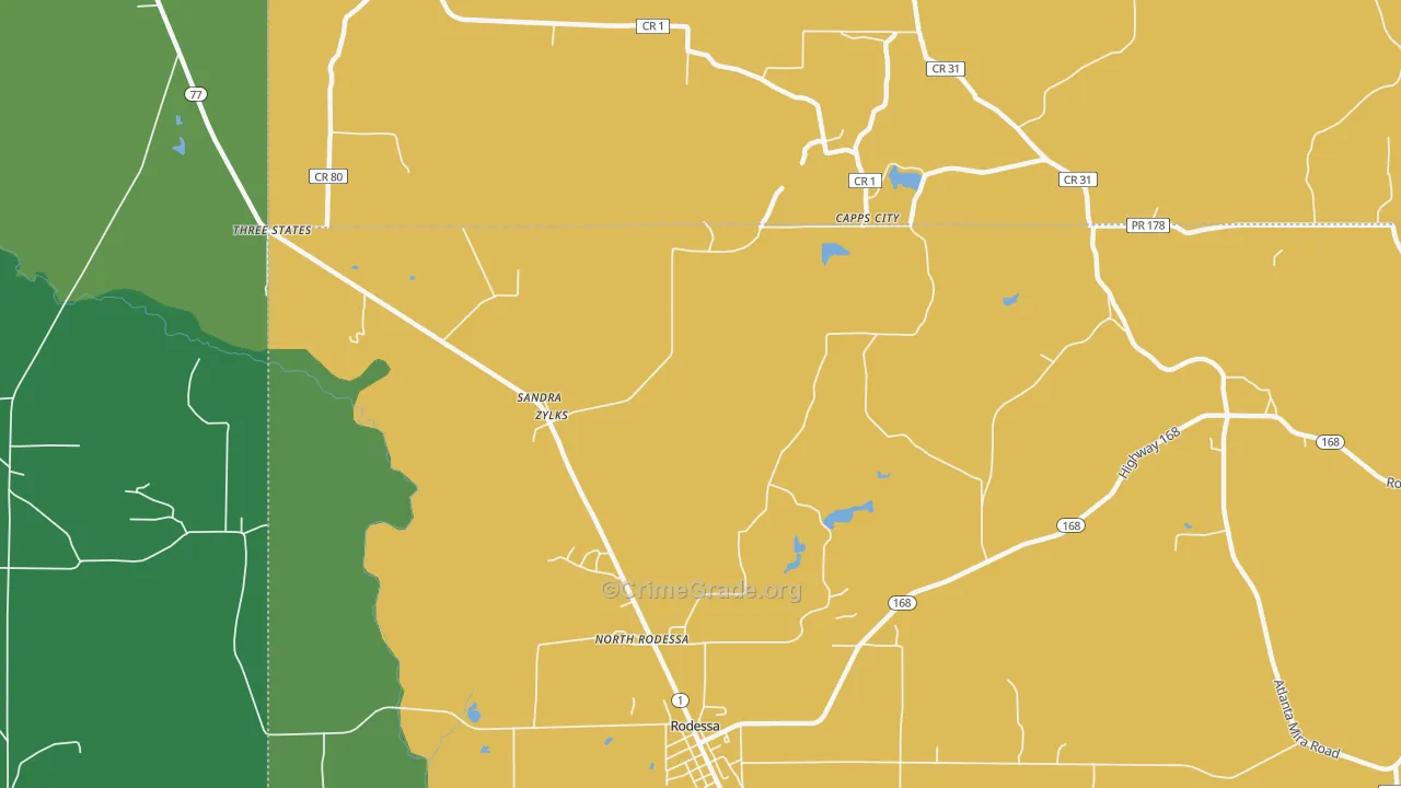 Zylks, LA Map of Assault Rates