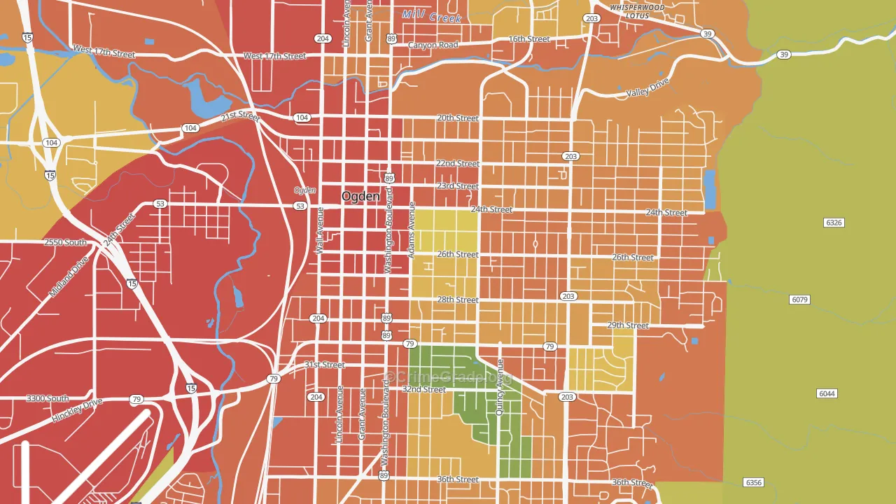 25th Street, Ogden, UT Map of Burglary Rates