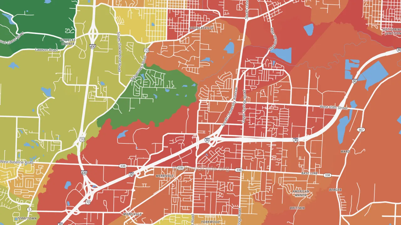 65th Street West, Little Rock, AR Map of Burglary Rates