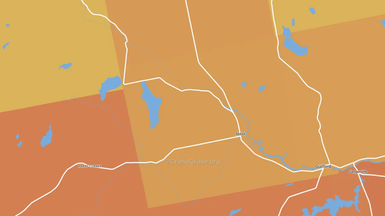 Abbot, ME Map of Burglary Rates