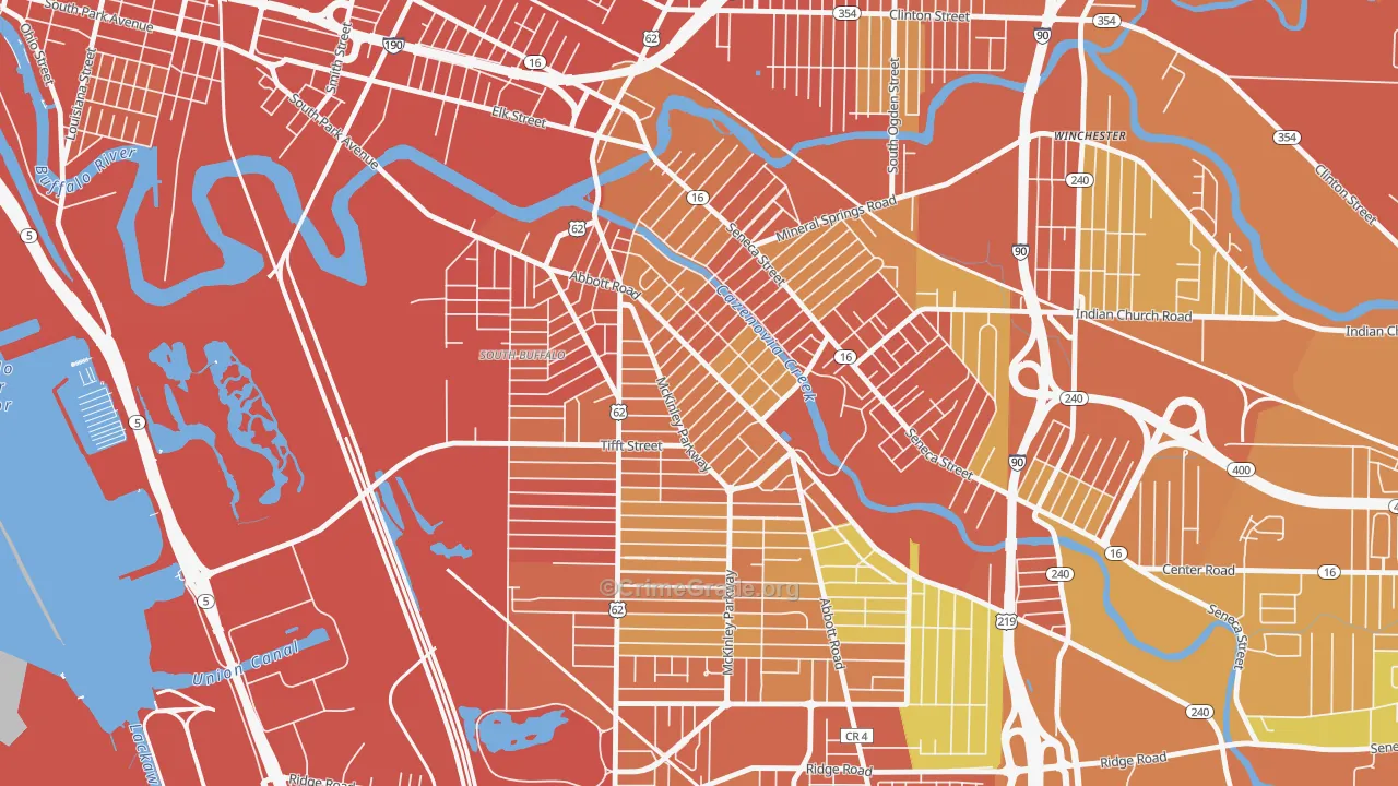 Abbott McKinley, Buffalo, NY Map of Burglary Rates