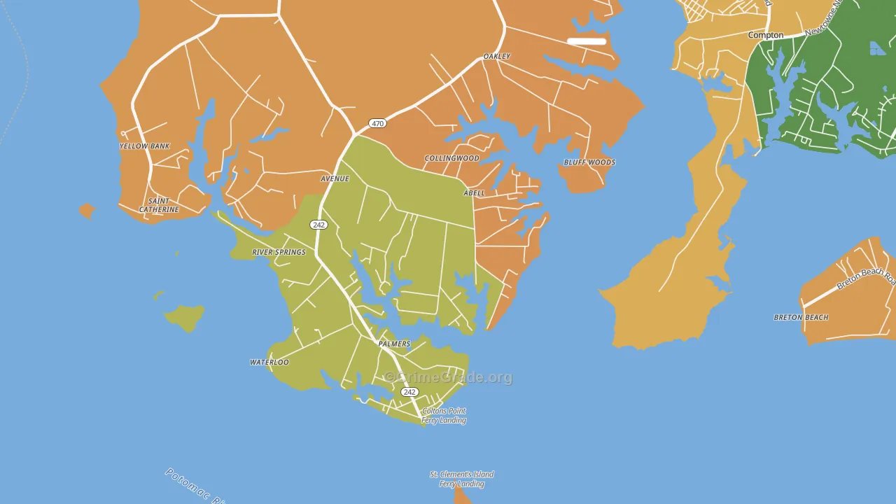 Abell, MD Map of Burglary Rates