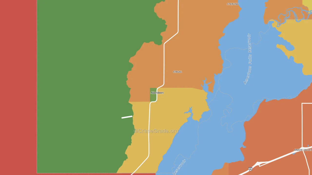 Aberdeen, ID Map of Burglary Rates