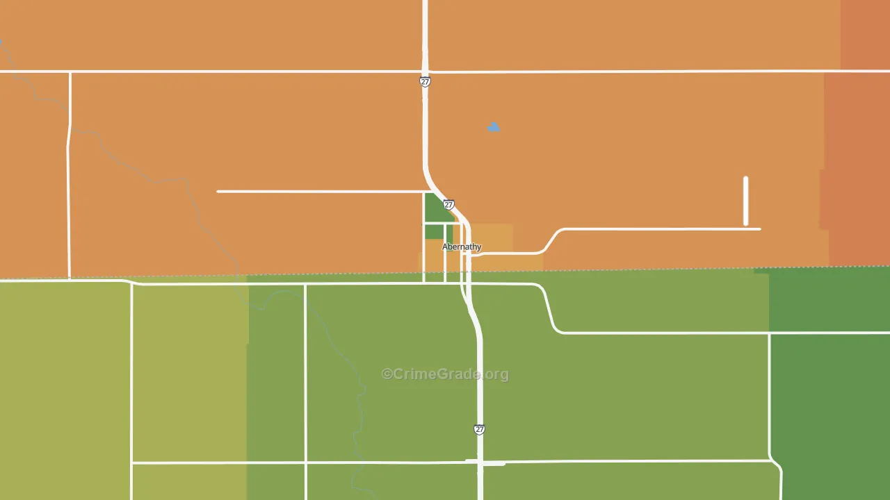 Abernathy, TX Map of Burglary Rates