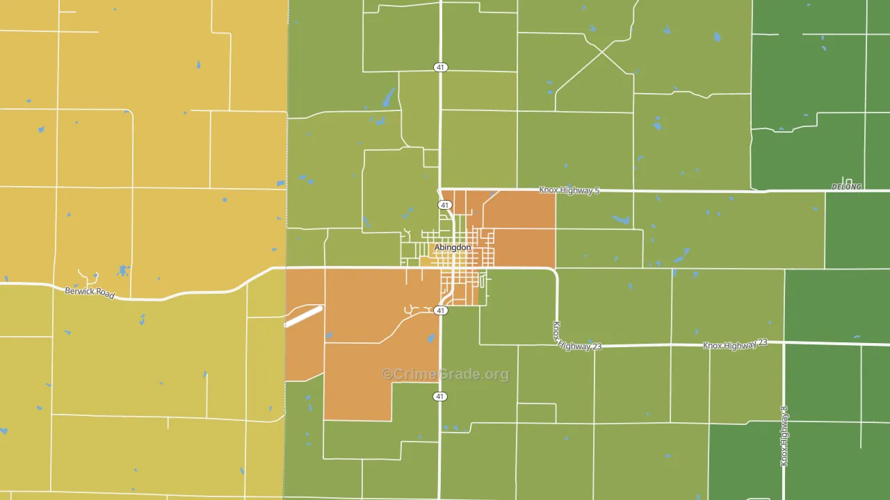 Abingdon, IL Map of Burglary Rates