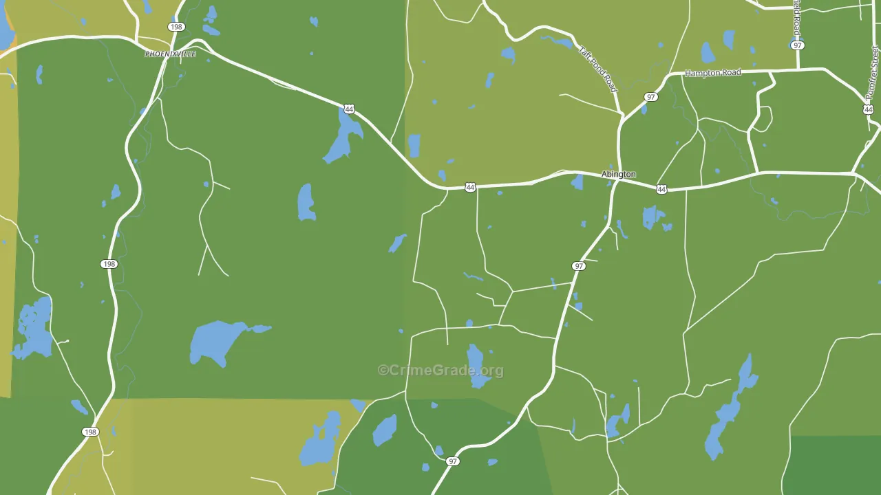 Abington, CT Map of Burglary Rates