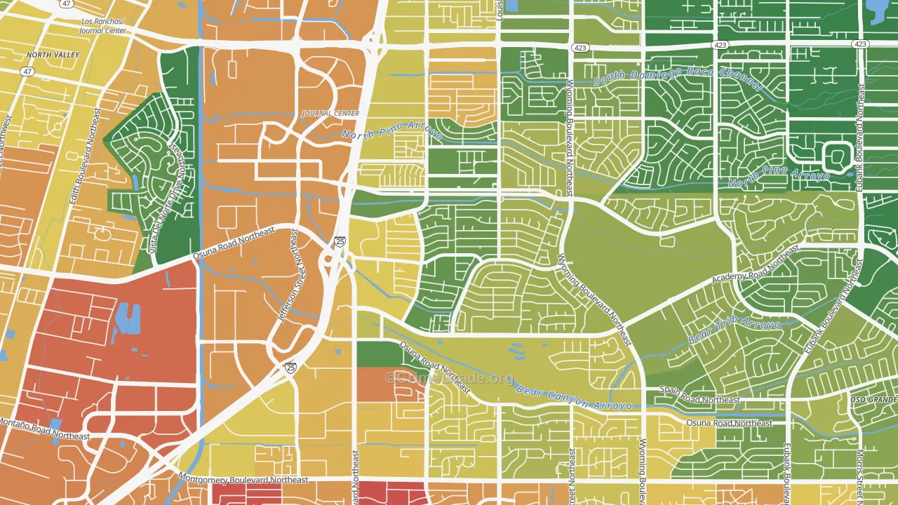 Academy Acres North, Albuquerque, NM Map of Burglary Rates