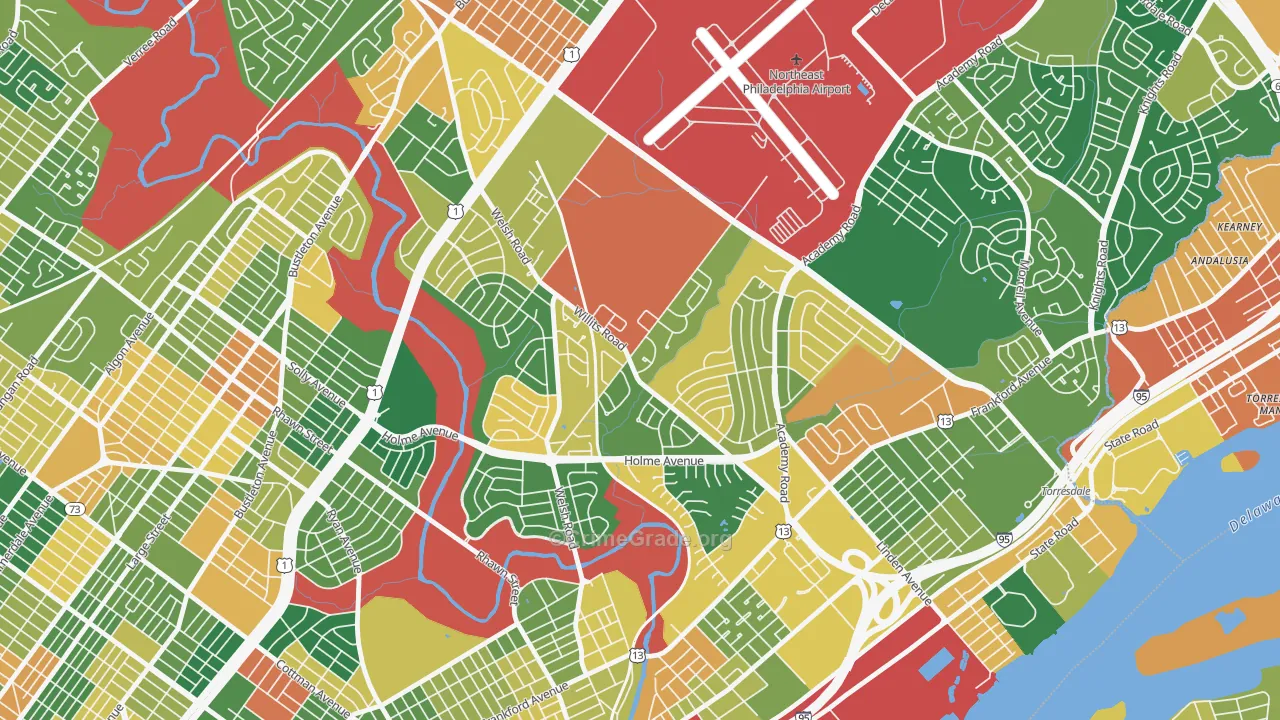 Academy Gardens, Philadelphia, PA Map of Burglary Rates