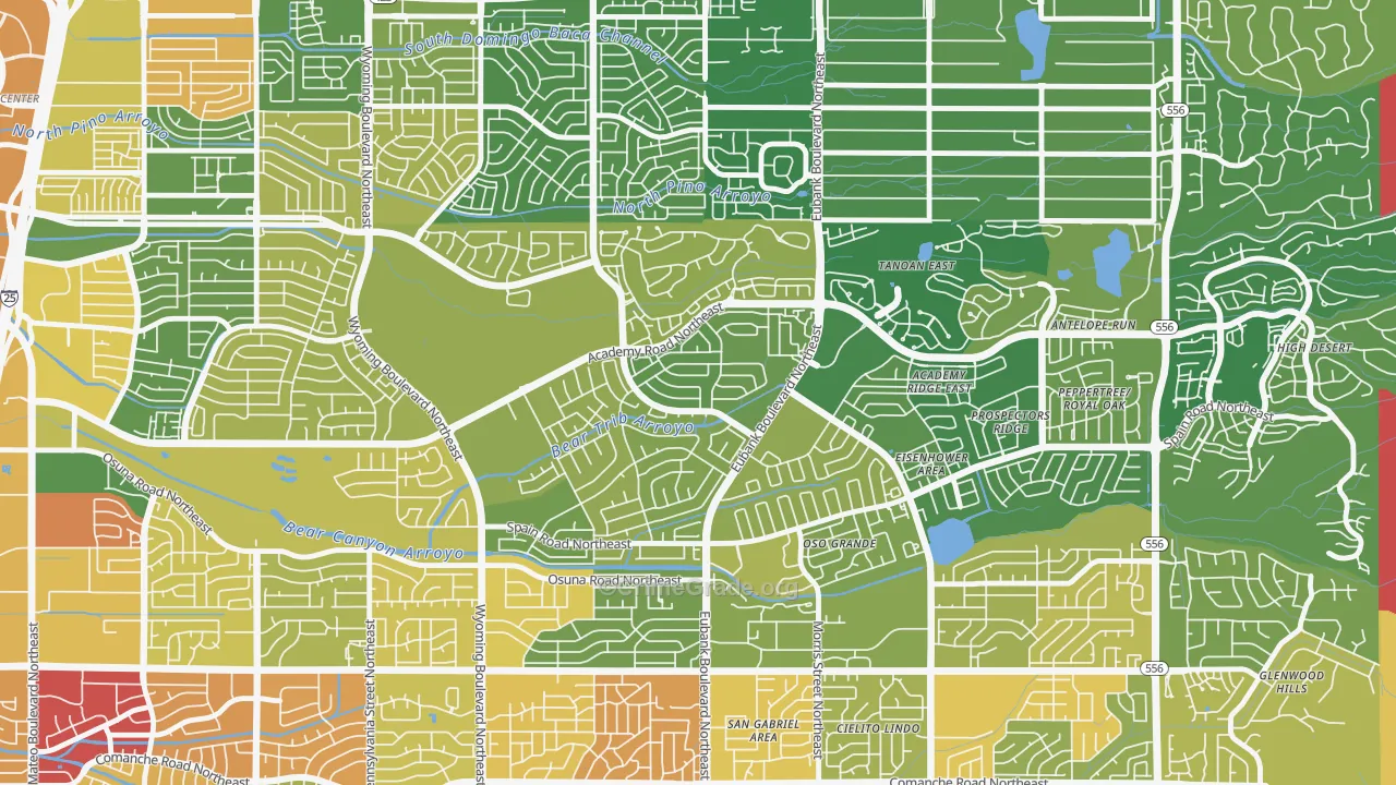 Academy Hills Park, Albuquerque, NM Map of Burglary Rates