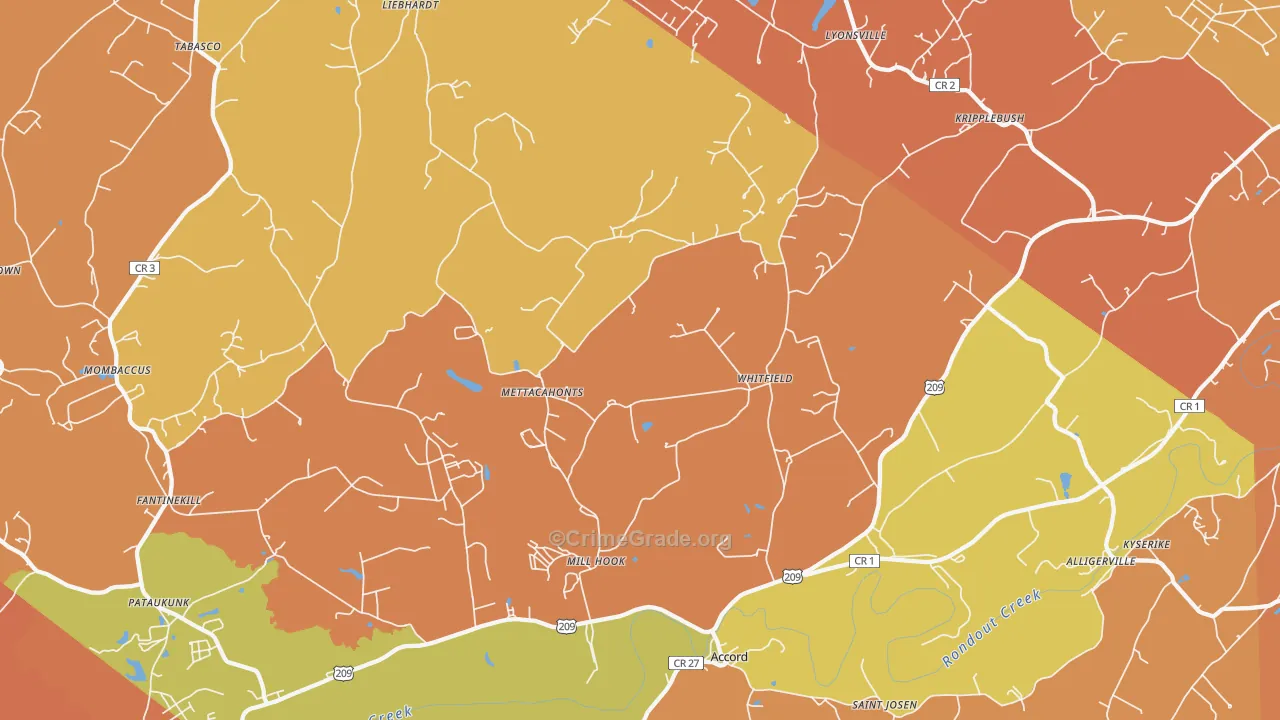 Accord, NY Map of Burglary Rates