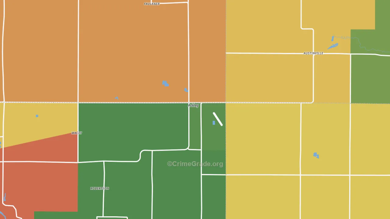 Ackley, IA Map of Burglary Rates