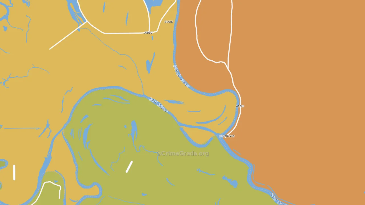 Acme, LA Map of Burglary Rates