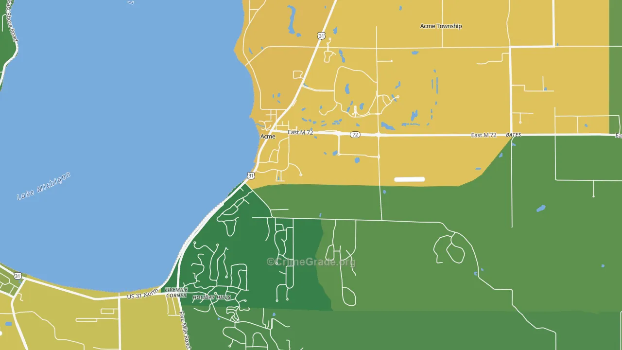 Acme, MI Map of Burglary Rates