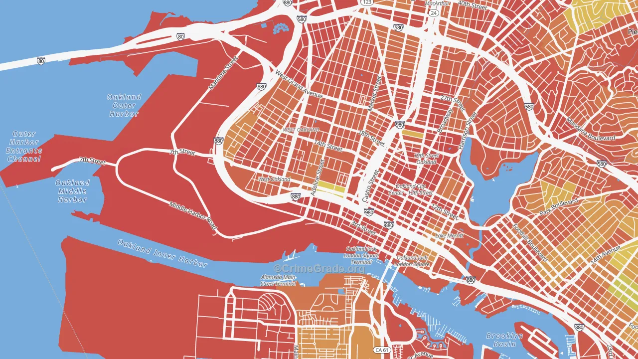 Acorn, Oakland, CA Map of Burglary Rates