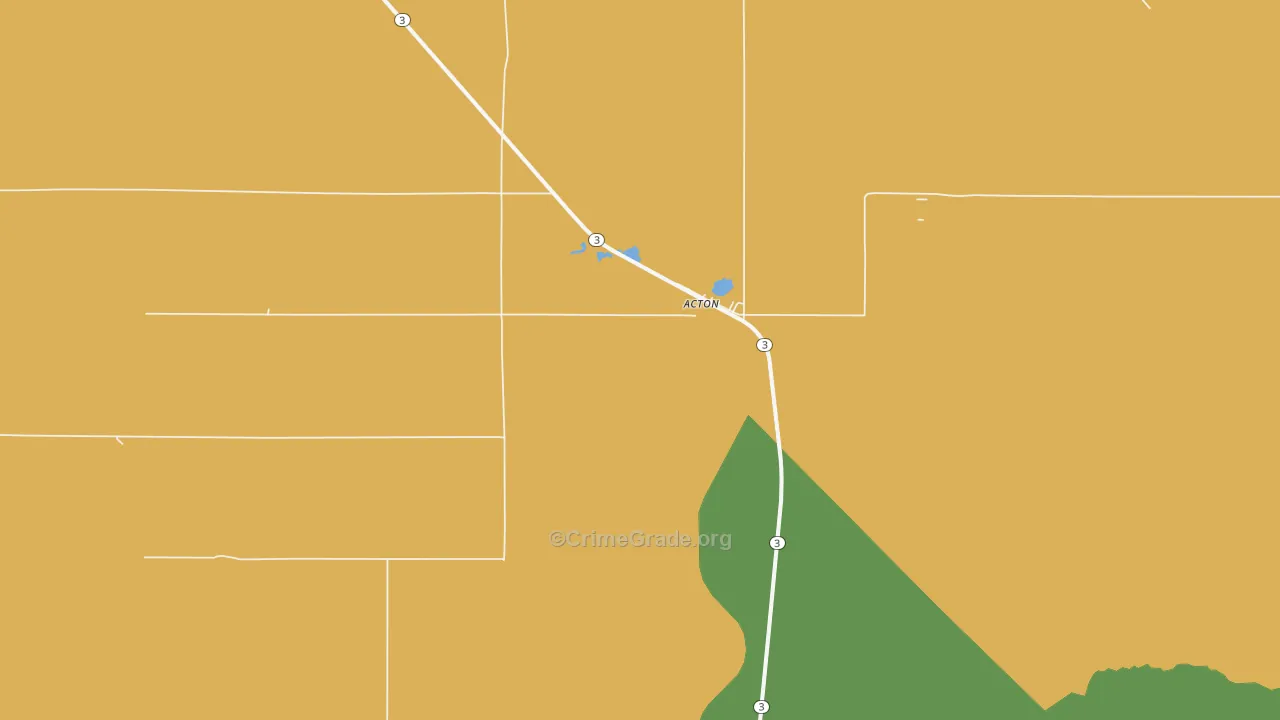 Acton, MT Map of Burglary Rates