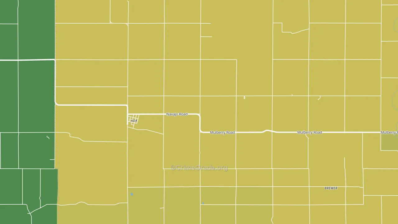Ada, KS Map of Burglary Rates