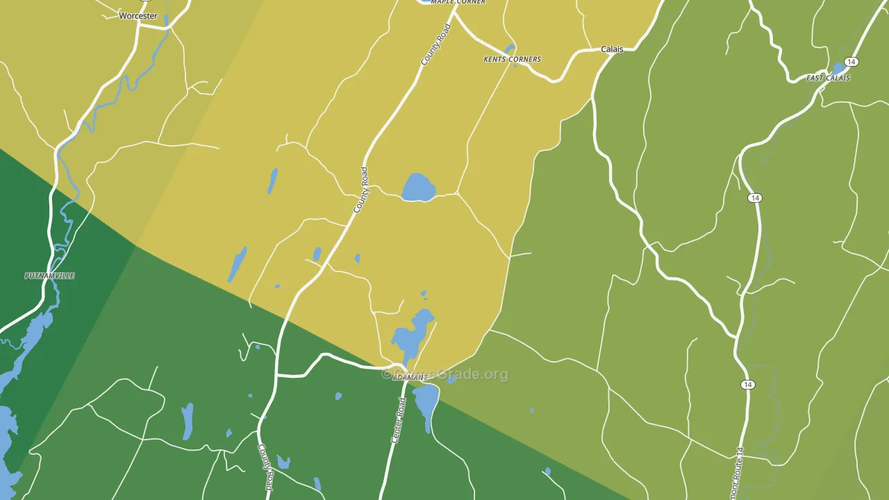 Adamant, VT Map of Burglary Rates