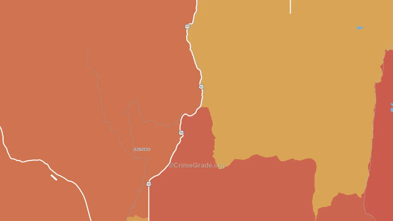 Adams County, ID Map of Burglary Rates