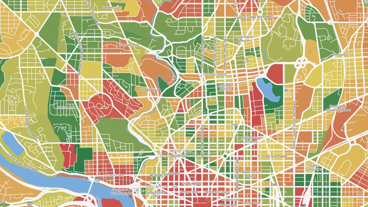 Adams Morgan, Washington, DC Map of Burglary Rates