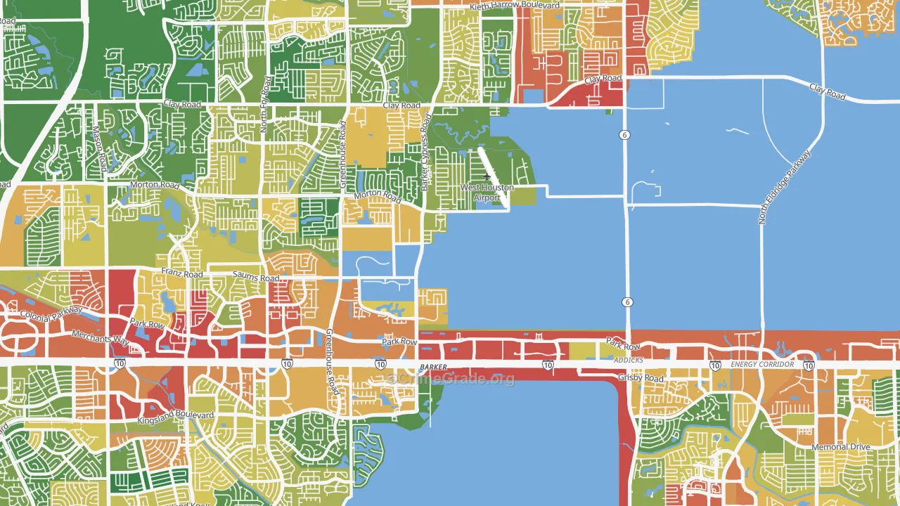Addicks-Park ten, Houston, TX Map of Burglary Rates