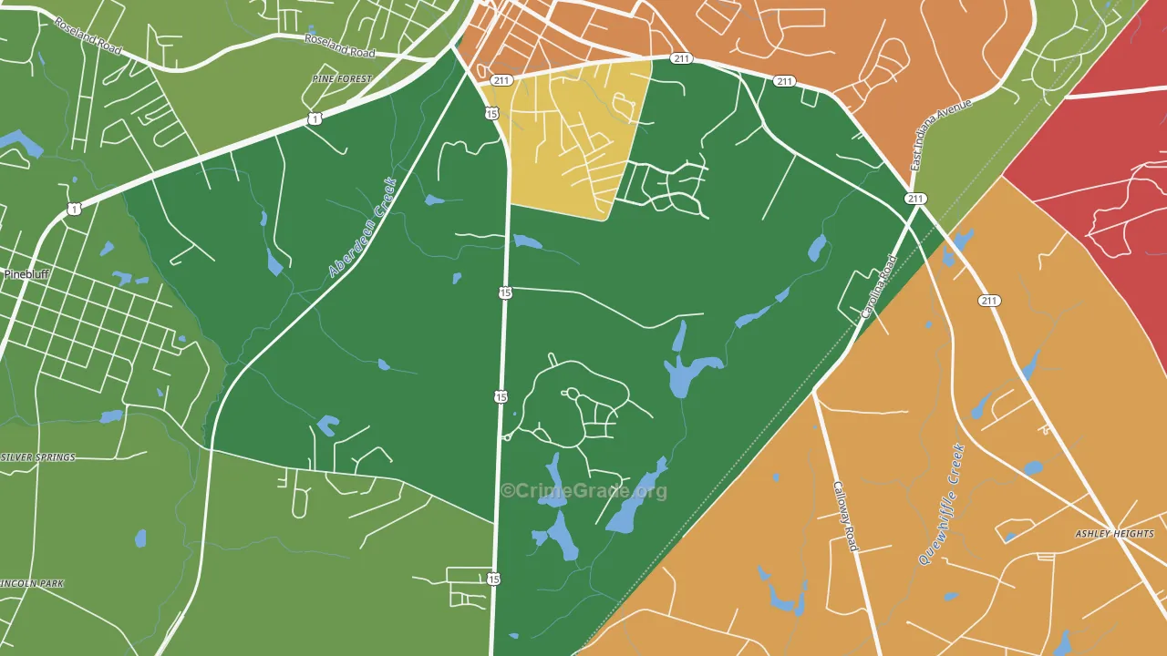 Addor, NC Map of Burglary Rates